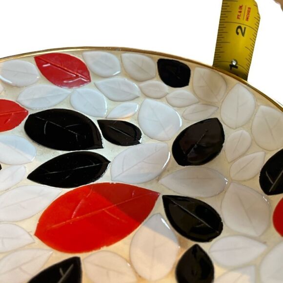 Vintage MCM Mosaic Tile Plate w copper back. - Picture 8 of 10